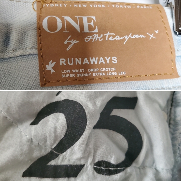 One Teaspoon Runaways Super Skinny Lover Jeans Light Wash High Waisted NEW - Picture 5 of 8